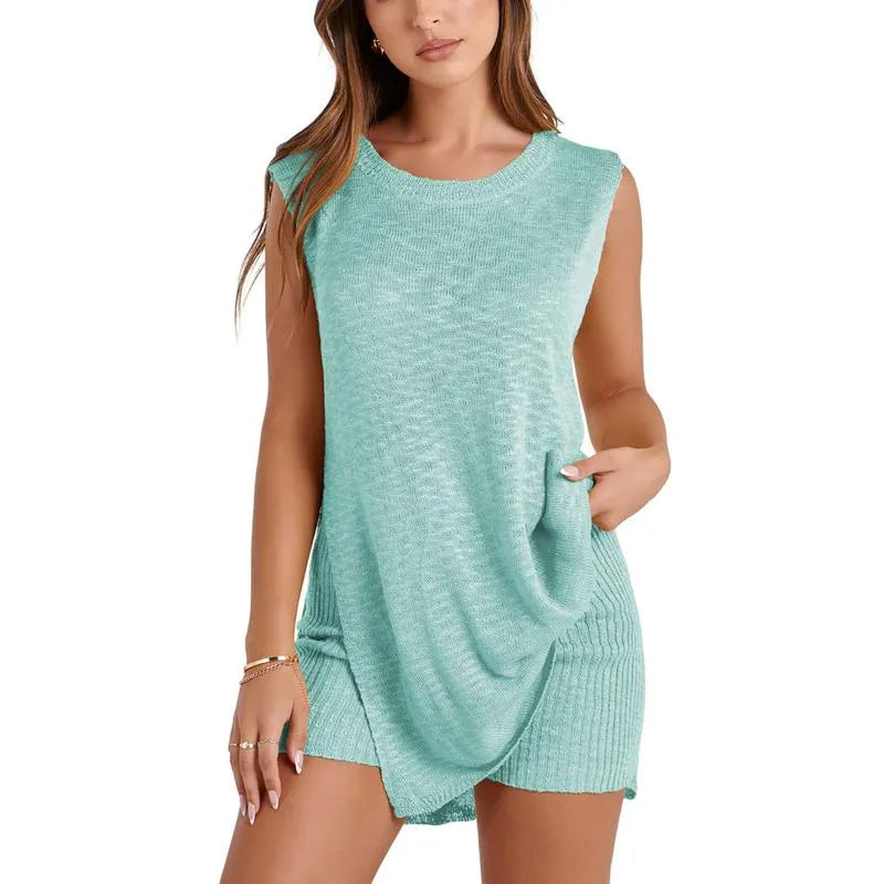 Sienna Set – Knit Sleeveless Top & Lounge Shorts