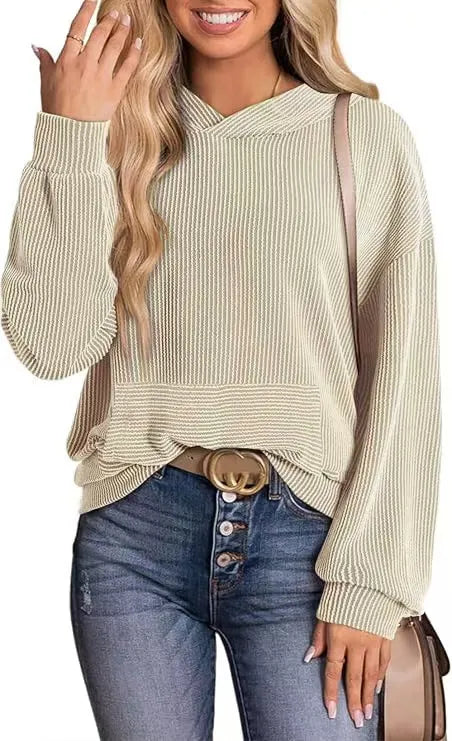 Ribbed Pullover Sweatshirt
