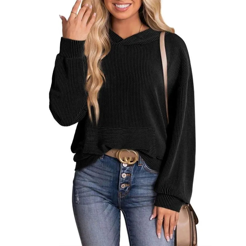 Ribbed Pullover Sweatshirt