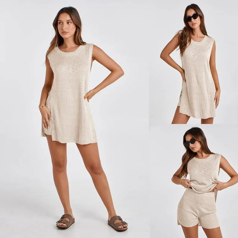 Sienna Set – Knit Sleeveless Top & Lounge Shorts