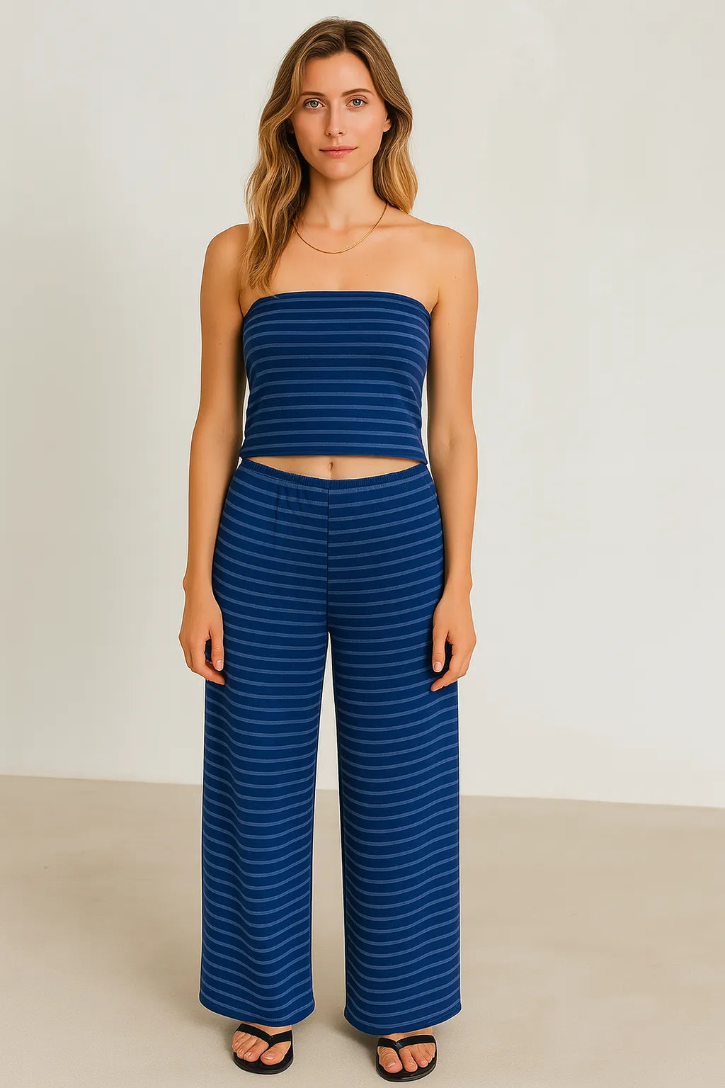 Zara Striped Crop & Wide Leg Set