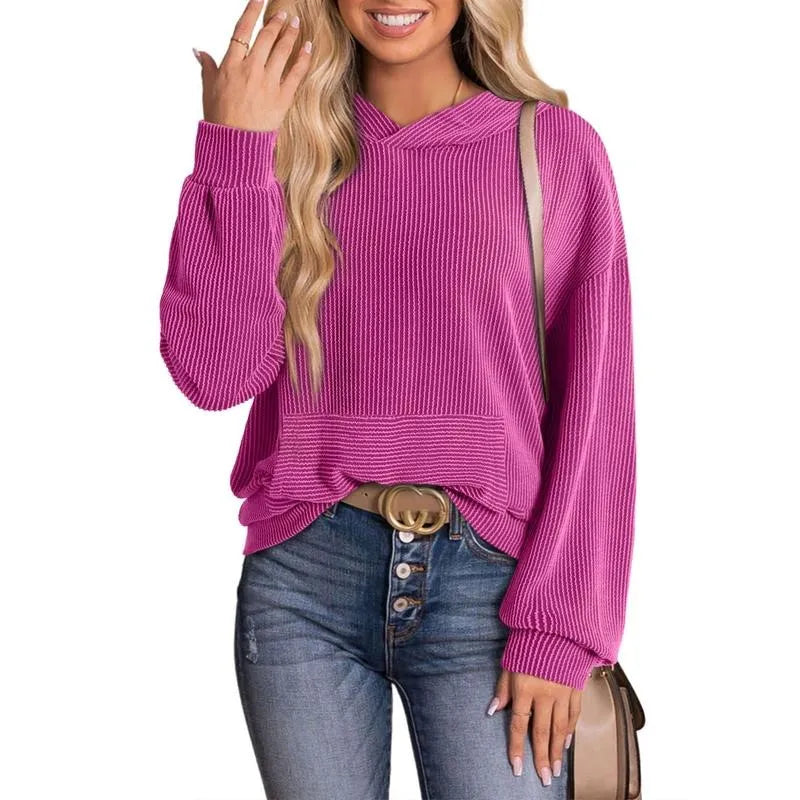 Ribbed Pullover Sweatshirt