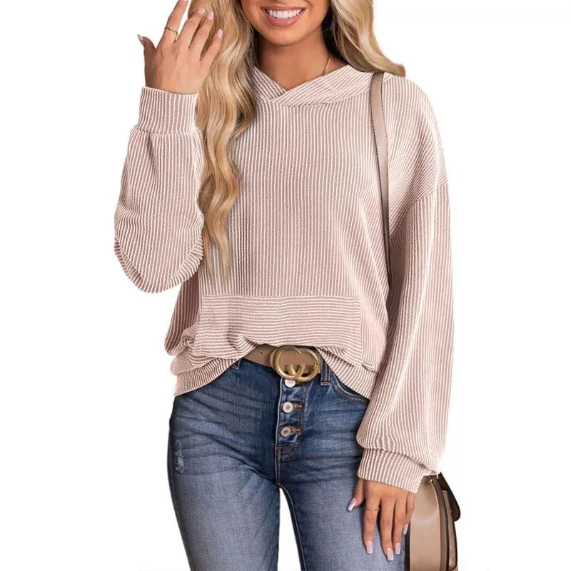 Ribbed Pullover Sweatshirt