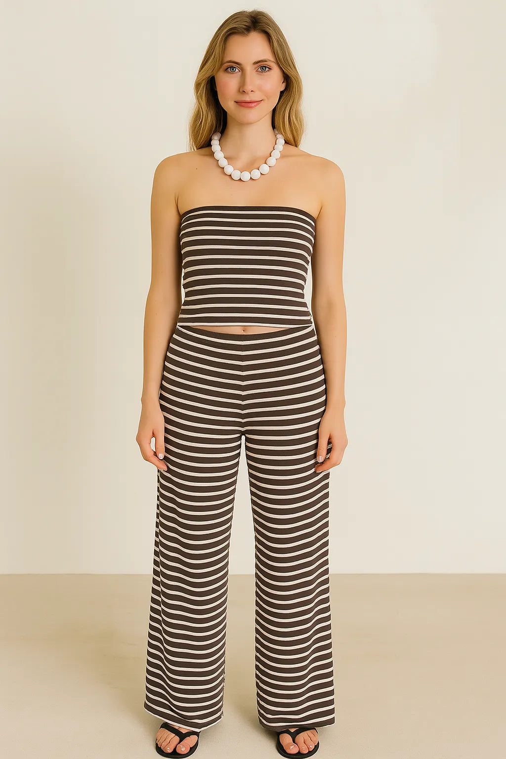 Zara Striped Crop & Wide Leg Set