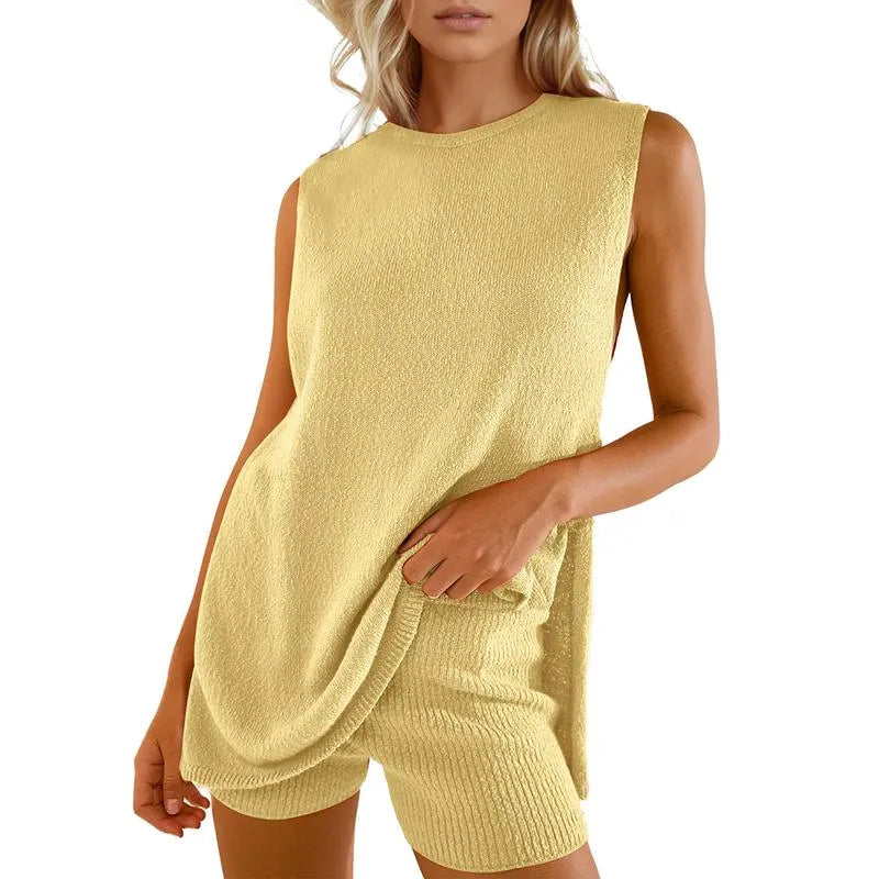 Sienna Set – Knit Sleeveless Top & Lounge Shorts