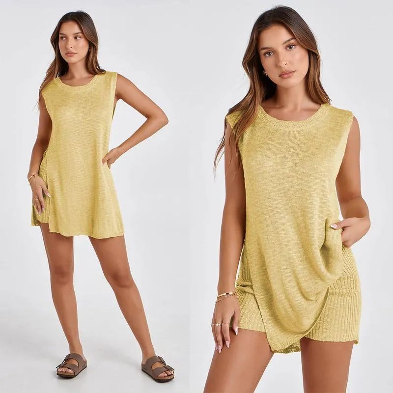Sienna Set – Knit Sleeveless Top & Lounge Shorts