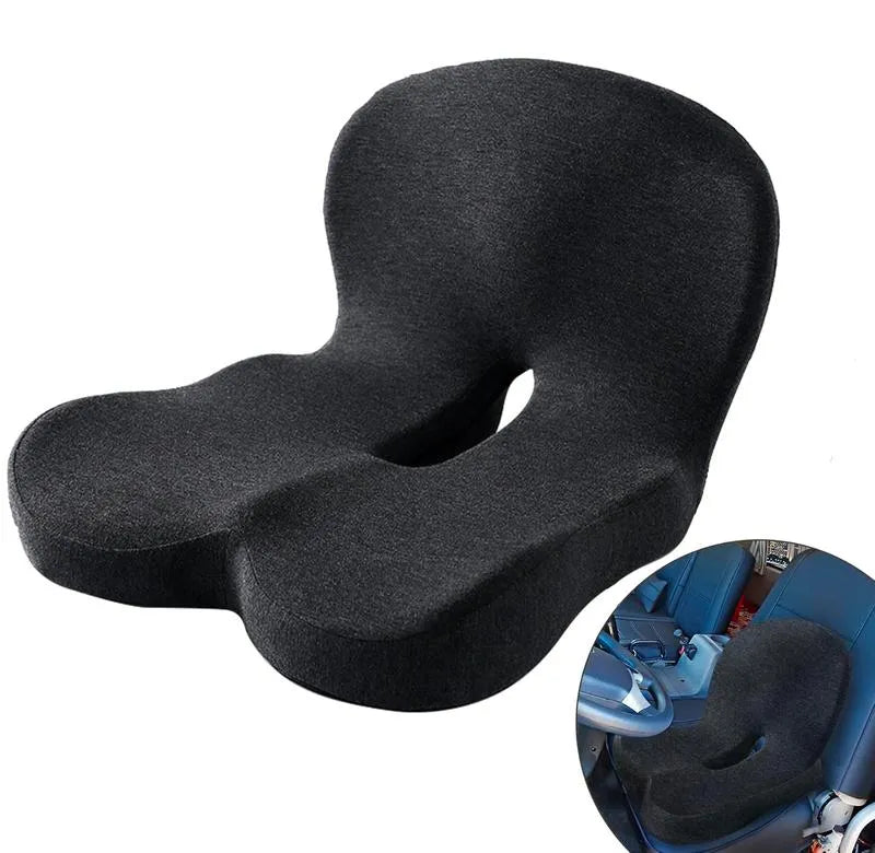 Non-Slip Memory Foam Seat Skin-Friendly Extended Zipper Easy Remove Wash Back Support Cushion