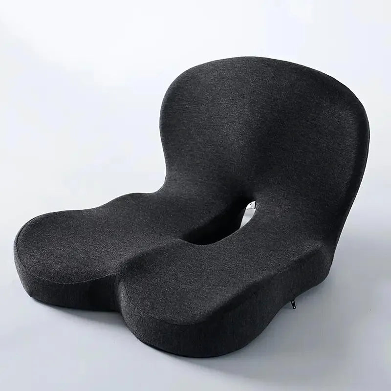 Non-Slip Memory Foam Seat Skin-Friendly Extended Zipper Easy Remove Wash Back Support Cushion