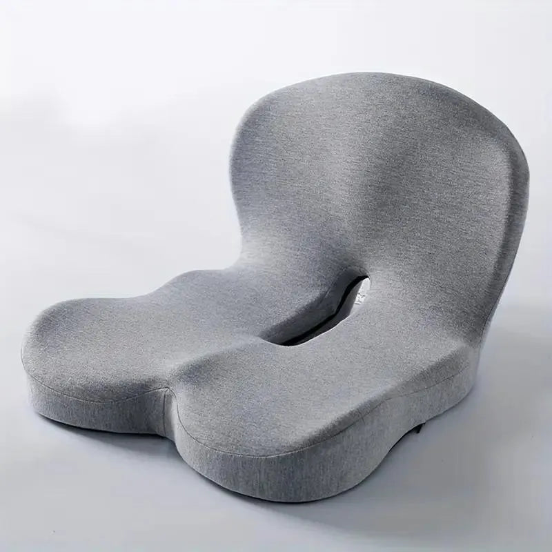Non-Slip Memory Foam Seat Skin-Friendly Extended Zipper Easy Remove Wash Back Support Cushion